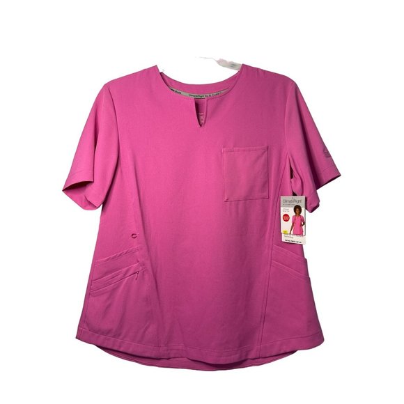 NWT Climate Right By Cuddle Duds Ladies - Stretchy Nurse Scrub Top Size Large - Picture 2 of 7